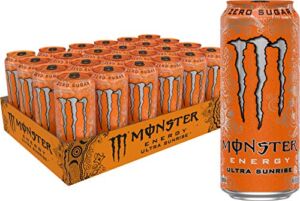 Monster Energy Ultra Sunrise, Sugar Free Energy Drink, 16 Fl Oz (Pack of 24)