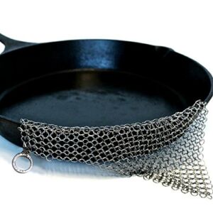 The Ringer – The Original Stainless Steel Cast Iron Cleaner, Patented XL 8×6 Inch Design