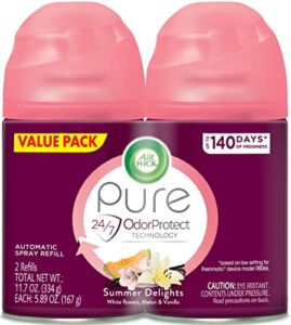 Air Wick Pure Freshmatic Refills Automatic Spray, Summer Delights, Air Freshener, Essential Oil, Odor Neutralization,5.89 Ounce (Pack of 2)