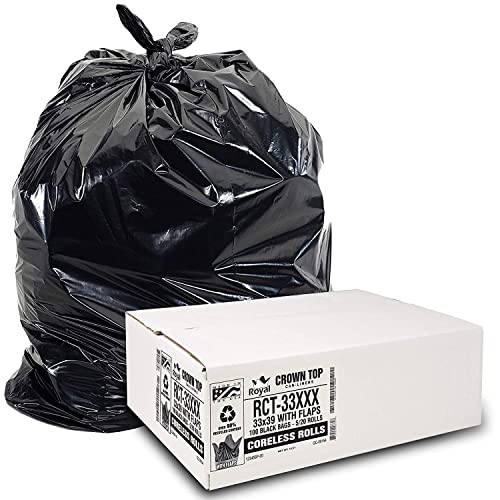 Heavy Duty 33 Gallon Trash Bags (Huge 100 Ct. /w Flap Ties) – 2 MIL equiv. Thick Gauge Large Black Plastic Garbage Liners for Kitchen, Home. Outdoor, Lawn, Yard, Contractors, Brute/Rubbermaid cans | The Storepaperoomates Retail Market - Fast Affordable Shopping