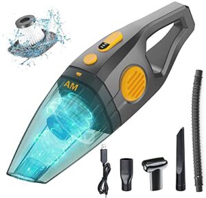 Dust Buster Upgrade Handheld Vacuum Cordless Rechargeable AUGMIRR Handheld Vacuums 12000PA-14000PA High Power with Power Display for Car, Home, Office, Pet Hair Travel Cleaning Wet and Dry Use