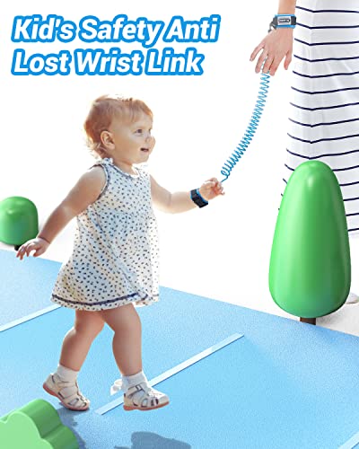 Anti Lost Wrist Link, Dr.meter 2 Pack Toddler Safety Leash with Key Lock, Reflective Child Walking Harness Rope Leash for Kids Babies, 8.2ft Blue + 4.92ft Orange | The Storepaperoomates Retail Market - Fast Affordable Shopping