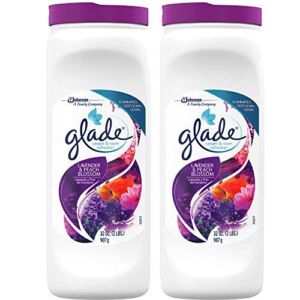 Glade Carpet and Room Powder, Lavender and Peach Blossom, 32-Ounce, 2-Pack