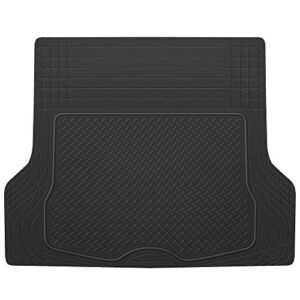 BDK-MT-785 Heavy Duty Cargo Liner Floor Mat-All Weather Trunk Protection, Trimmable to Fit & Durable HD Rubber Protection for Car SUV Sedan Auto – Black