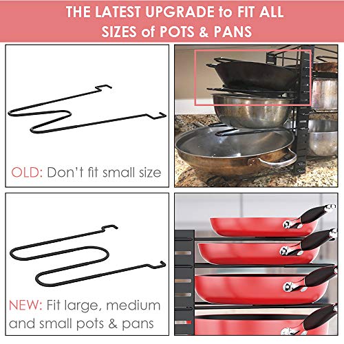 Pan Organizer Rack for Cabinet, Pot Rack with 3 DIY Methods, Adjustable Pots and Pans Organizer under Cabinet with 8 Tiers, Pot Organizer Rack for Kitchen Organization & Storage, Cabinet Organizer | The Storepaperoomates Retail Market - Fast Affordable Shopping