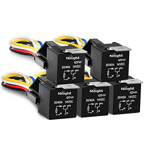 Nilight 50003R Automotive Set 5-Pin 30/40A 12V SPDT with Interlocking Relay Socket and Wiring Harness-5 Pack, 2 Years Warranty | The Storepaperoomates Retail Market - Fast Affordable Shopping