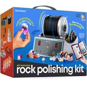 Advanced Professional Rock Tumbler Kit – with Digital 9-Day Polishing Timer & 3 Speed Settings – Turn Rough Rocks into Beautiful Gems : Great Science & STEM Gift for Kids All Ages : Geology Toy