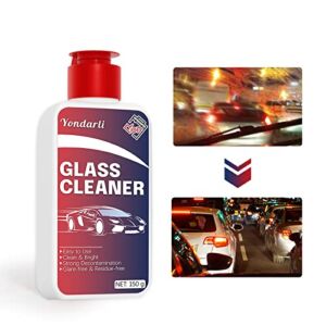 Car Glass Cleaner with Sponge, Car Glass Oil Film Cleaner, Water Spot Remover, Glass Cleaner for Auto and Home Eliminates Coatings, Tree Sap, Bird Droppings, and More to Polish and Restore Glass to Clear (150g)
