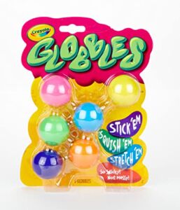 Crayola Globbles Fidget Toy, Sticky Fidget Balls, Squish Gift for Kids, Assorted Colors, 6 Count