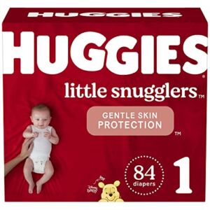 Baby Diapers Size 1 (8-14 lbs), 84ct, Huggies Little Snugglers Newborn Diapers