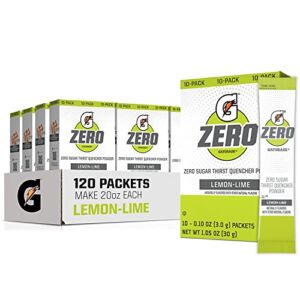 Gatorade G Zero Powder, Lemon Lime, 0.10oz Packets (120 Pack)