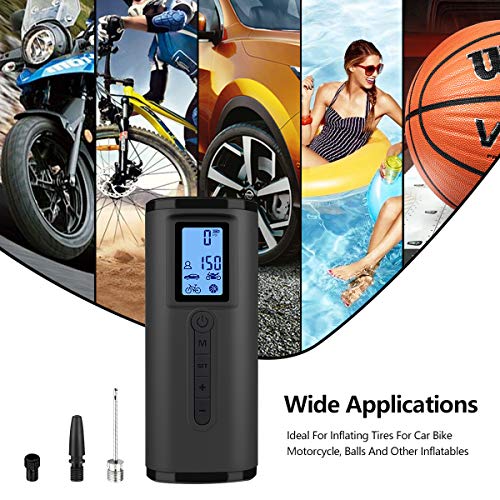 Lamgool 150 PSI Tire Inflator Portable Air Compressor Bicycle Pump With Digital Pressure Gauge LED Light Mini Rechargeable Tire Pump Electric Air Pump For Car Bike Motorcycle Balls | The Storepaperoomates Retail Market - Fast Affordable Shopping