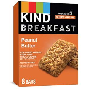 KIND Breakfast Bars, Peanut Butter, 1.76 Ounce, 8 Count, Whole Grains, Gluten Free