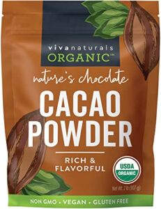 Organic Cacao Powder, – Unsweetened Cacao Powder With Rich Dark Chocolate Flavor, Perfect for Baking & Smoothies, Non-GMO, Certified Vegan & Gluten-Free, 907 g,2 Pound (Pack of 1)