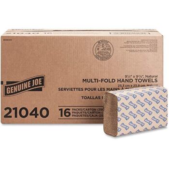 Genuine Joe GJO21040 Multifold Natural Towels, 9.25″ x 9.40″,4000 | The Storepaperoomates Retail Market - Fast Affordable Shopping