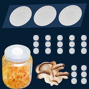 Synthetic Filter Paper Stickers 58 mm 0.3 μm PTFE Filter Disc Strong Adhesive Patch for Mushroom Cultivation (24pcs)