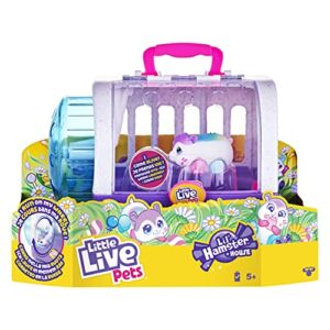 Little Live Pets – Lil’ Hamster: Popmello & House Playset | Interactive Toy Hamster. Scurries, Sounds, and Moves Like a Real Hamster. Soft Flocked. Batteries Included. for Kids 4+