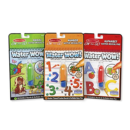 Melissa & Doug On the Go Water Wow! Reusable Water-Reveal Activity Pads, 3-pk, Animals, Alphabet, Numbers | The Storepaperoomates Retail Market - Fast Affordable Shopping