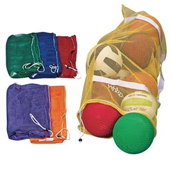 S&S Worldwide Spectrum 48″ x 24″ Mesh Ball Bags, Extra Large, Drawstring Top, Shoulder Strap, Red, Yellow, Blue, Green, Orange, Purple, Pk6 (W9260) | The Storepaperoomates Retail Market - Fast Affordable Shopping