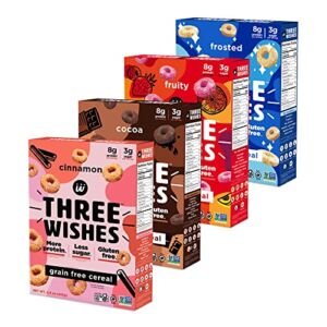 Protein and Gluten-Free Breakfast Cereal by Three Wishes, Variety 4-Pack