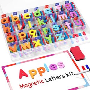 Gamenote Classroom Magnetic Alphabet Letters Kit 234 Pcs with Double – Side Magnet Board – Foam Alphabet Letters for Preschool Kids Toddler Spelling and Learning Colorful