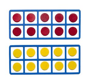 LEARNING ADVANTAGE Giant Magnetic Foam Ten Frames – In Home Learning Manipulative for Early Math – 2 Frames with 20 Disks – Teach Number Concepts, Addition and Subtraction