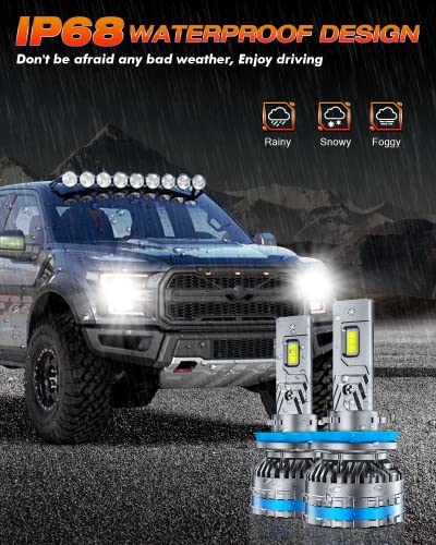 Fahren H11/H8/H9 LED Headlight Bulbs, Upgrade 22000 Lumens 600% Brightness 6500K Cool White LED Bulb, Plug-and-Play Replacement Headlamp Bulbs Kit, IP68 Waterproof, Pack of 2 | The Storepaperoomates Retail Market - Fast Affordable Shopping