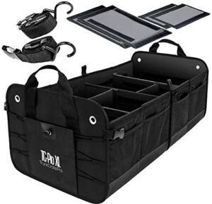 TRUNKCRATEPRO Trunk Organizer for SUV, Truck, Car, Vehicles, Rv, Jeep, Van – Premium Multi Compartments Collapsible Cargo Storage & Accessories for Men, Women (Extra Large, Black) 36.22″x17.13″ x12.5