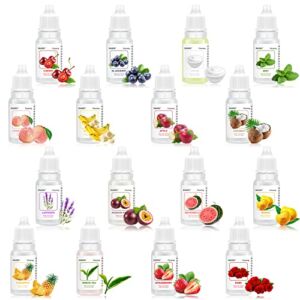 Food Flavoring Oil, 16 Pack Lip Gloss Flavoring Oil, Vanilla Pineapple banana Candy Flavoring for Cooking & Baking, Lip Flavoring Oil for Lip Balm, Water & Oil Soluble Flavoring Oil – .35 Fl Oz (10ml)