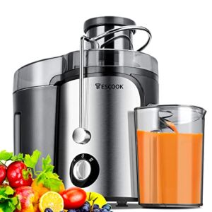Juicer, 600W Juicer Machines 3 Speeds with 3” Feed Chute, Juicer Extractor for Whole Fruits & Vegs, Dishwasher Safe, BPA-Free, Non-Drip Function