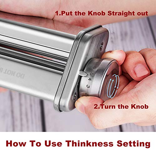 Pasta Roller KitchenAid, KitchenAid Pasta Maker Attachment, Stainless steel Pasta Roller KitchenAid with 8 Adjustable thickness knob by Gvode | The Storepaperoomates Retail Market - Fast Affordable Shopping