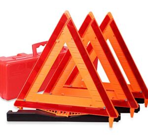 CARTMAN Warning Triangle DOT Approved, Identical to: United States FMVSS 571.125, Reflective Warning Road Safety Triangle Kit, Pack of 3