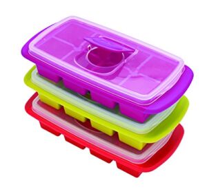 MSC International 29105 Joie Extra Large Ice Cube Tray, Covered and Stackable, No-Spill Removable Lid, Colors may vary,one size