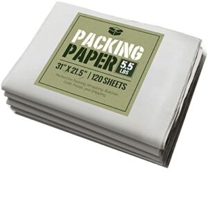 Newsprint Packing Paper: 5.5 lbs (~120 Sheets) of Unprinted, Clean Newsprint Paper, 31″ x 21.5″