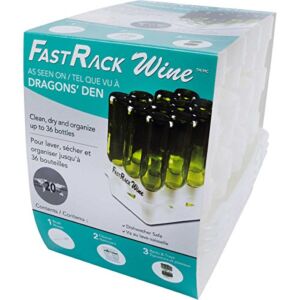 FastFerment FastRack Bomber Tray Wine Bottle Cleaning and Drying Rack, FastRack12 Two Racks & One, White