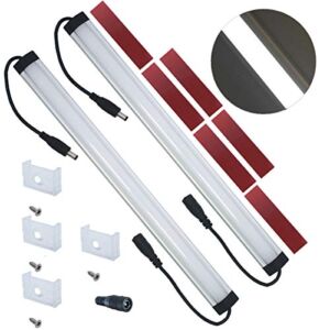 Litever Extra Under Cabinet Lighting Bars,12VDC, 5000K Daylight White, with Mounting Clips, Screws, Self-adhesive Pads. Compatible with Litever LL-008 Series ONLY-[2-Pack-5000K]