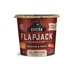 Kodiak Cakes Protein Pancake Flapjack Power Cup – Cinnamon and Maple Pancake Cups – Pancake Mix Just Add Water for Easy to Prepare Breakfast on the Go Cups, 2.26oz (Pack of 12)
