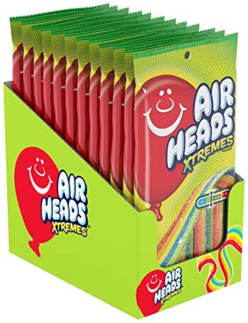Airheads Candy Xtremes Belts Sour Candy, Rainbow Berry, Non Melting, Bulk Party Bag, 4.5 oz (Bulk Pack of 12) | The Storepaperoomates Retail Market - Fast Affordable Shopping