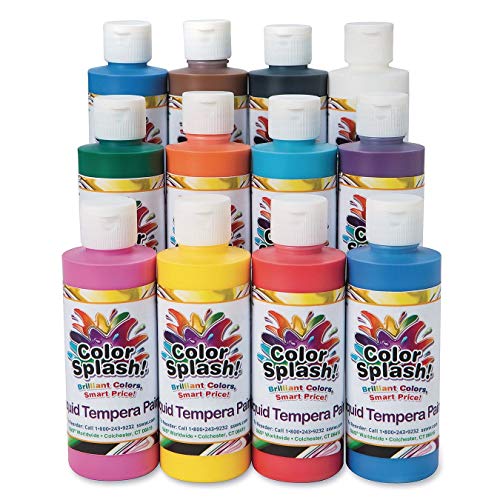 S&S Worldwide Color Splash! Liquid Tempera Bulk Paint, 12 Bright Colors, 8-oz Flip-Top Bottles, Great for Arts & Crafts and School as Poster Paint, For Kids & Adults, Non-Toxic. Set of 12. | The Storepaperoomates Retail Market - Fast Affordable Shopping