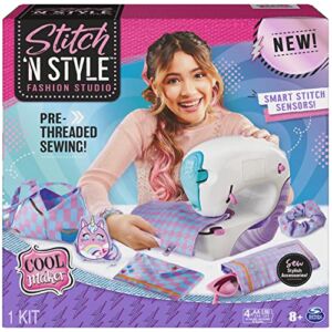 Cool Maker, Stitch ‘N Style Fashion Studio, Pre-Threaded Sewing Machine Toy with Fabric and Water Transfer Prints, Arts & Crafts Kids Toys for Girls