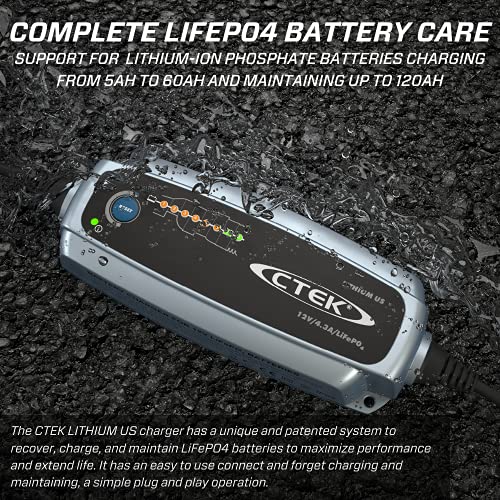 CTEK (56-926) LITHIUM US 12 Volt Fully Automatic LiFePO4 Battery Charger,Blue | The Storepaperoomates Retail Market - Fast Affordable Shopping