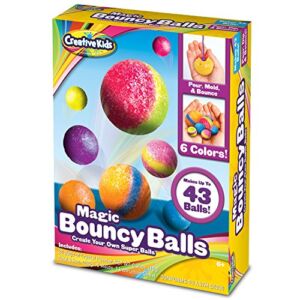 Creative Kids DIY Magic Bouncy Balls – Create Your Own Crystal Powder Balls Craft Kit for Kids – Includes 25 Bags of Multicolored Crystal Powder & 5 Molds – Makes Up to 43 Balls