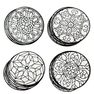 S&S Worldwide Velvet Art Mandalas to Color, 10 each of 4 Designs, Classically Detailed Designs, Color with Markers or Colored Pencils, 9″ Diameter Cardstock Pack of 40.