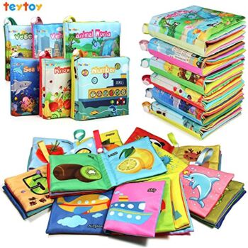 teytoy My First Soft Book, Nontoxic Fabric Baby Cloth Books Early Education Toys Activity Crinkle Cloth Book for Toddler, Infants and Kids Perfect for Baby Shower -Pack of 6 | The Storepaperoomates Retail Market - Fast Affordable Shopping