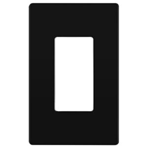 LIDER Matte Finish Decorator Switch Cover, Screwless Wall Plate, Mid-Size 1-Gang 4.88″ x 3.11″, Unbreakable Polycarbonate Thermoplastic, UL Listed, LSWP-31M-BK, Black
