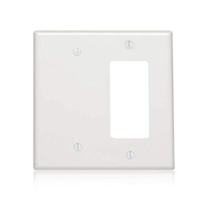 OhLectric Lexan Wall Plates – Unbreakable Polycarbonate Wall Plate – Has 2 Gang, 1 GFCI & 1 Blank – Impact, Abrasion, Oil, Acid Resistant – Switch Cover Plates For Electric Outlets – White – OL-38271