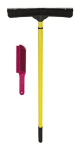 FURemover Pet Hair Removal Broom and Lint Brush Combo with Squeegee and Telescoping Handle That Extends from 3-5′, Lint Brush Colors May Vary