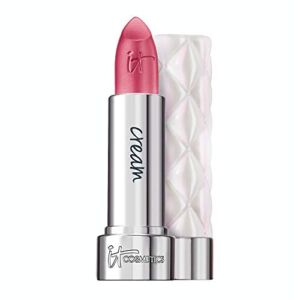 IT Cosmetics Pillow Lips Lipstick, Marvelous – Pearlized Warm Pink with a Cream Finish – High-Pigment Color & Lip-Plumping Effect – With Collagen, Beeswax & Shea Butter – 0.13 oz