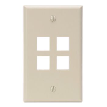 Leviton 41080-4IP QuickPort Wallplate, Single Gang, 4-Port, Ivory | The Storepaperoomates Retail Market - Fast Affordable Shopping