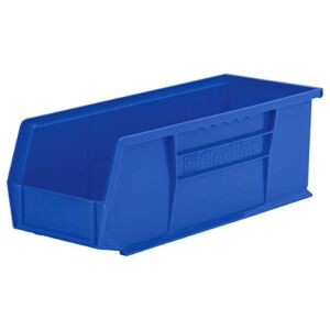 Akro-Mils 30234 AkroBins Plastic Storage Bin Hanging Stacking Containers, (15-Inch x 5-Inch x 5-Inch), Blue, (12-Pack)